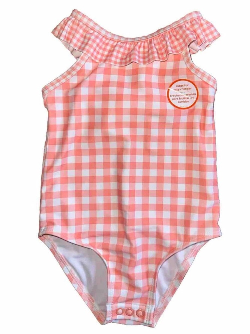 NWOT Carters Gingham One-Piece Baby Swimsuit 12months